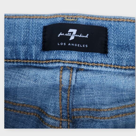 7 For All Mankind Women's 27x27 Button Fly Straight Skinny Josephina Flaw - Picture 5 of 9